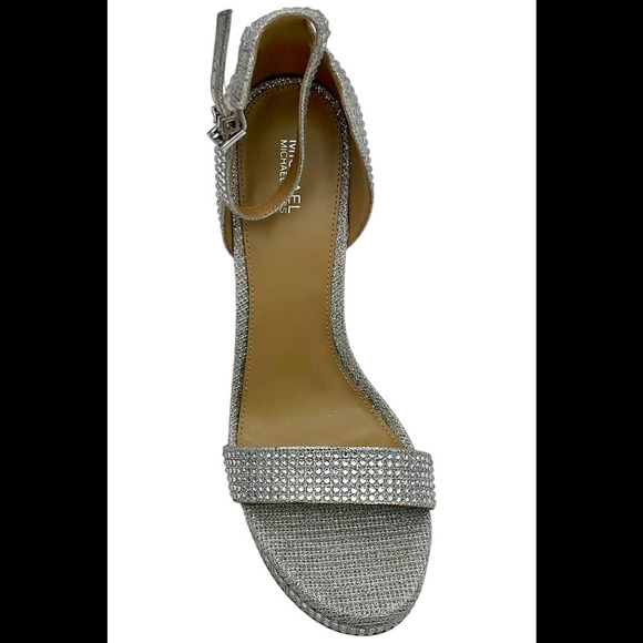 Michael Kors Women's Jordyn Ankle-Strap Platform Sandals Silver - Medium - Picture 2 of 3